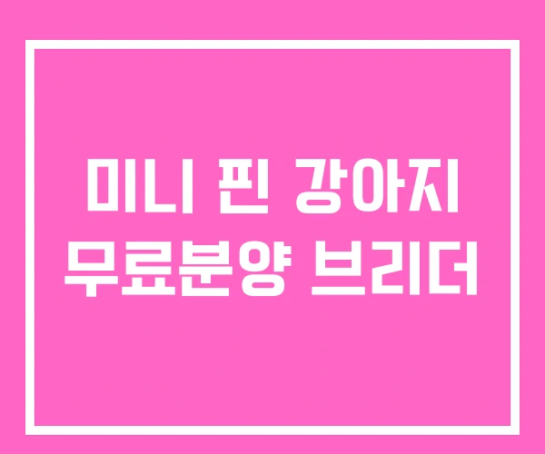 미니 핀 강아지 무료분양 브리더