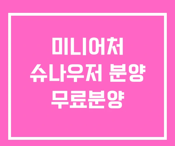 미니어처 슈나우저 분양 무료분양