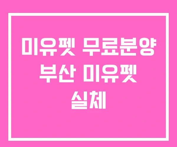 미유펫 무료분양 부산 미유펫 실체 미유펫 무료분양 부산 미유펫 실체