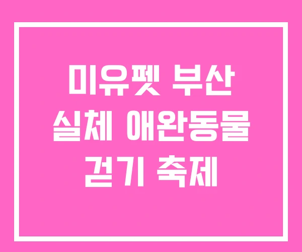 미유펫 부산 실체 애완동물 걷기 축제