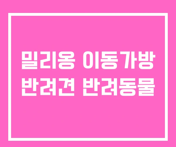 밀리옹 이동가방 반려견 반려동물