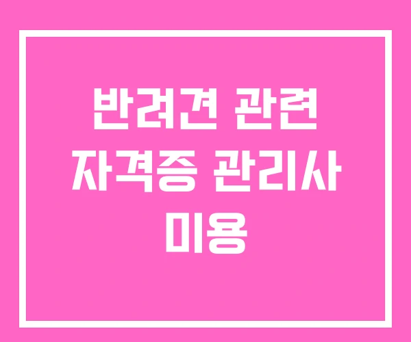 반려견 관련 자격증 관리사 미용