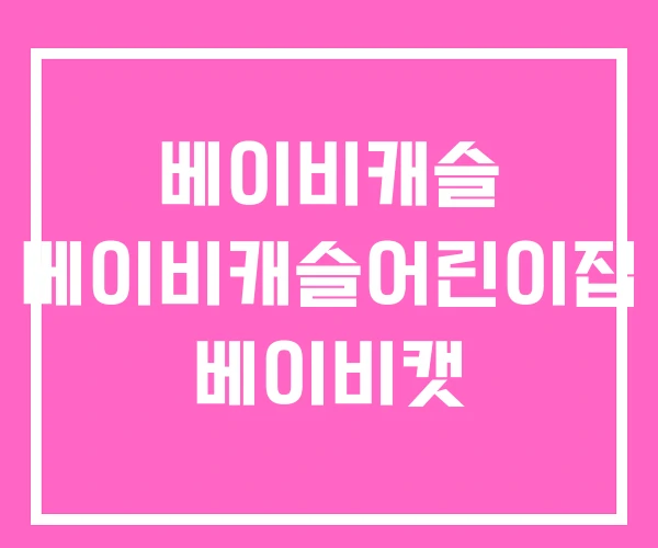 베이비캐슬 베이비캐슬어린이집 베이비캣