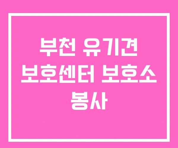 부천 유기견 보호센터 보호소 봉사 부천 유기견 보호센터 보호소 봉사