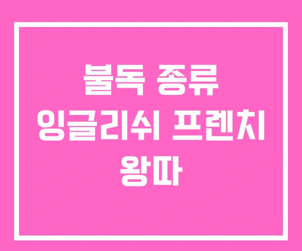 불독 종류 잉글리쉬 프렌치 왕따