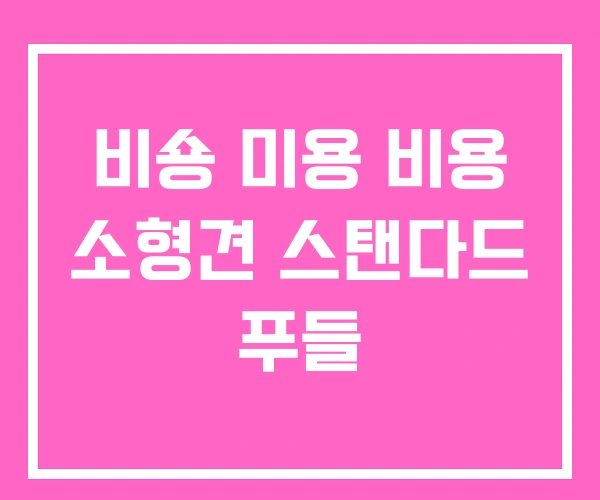 비숑 미용 비용 소형견 스탠다드 푸들 비숑 미용 비용 소형견 스탠다드 푸들