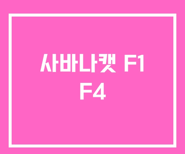 사바나캣 F1 F4 사바나캣 F1 F4