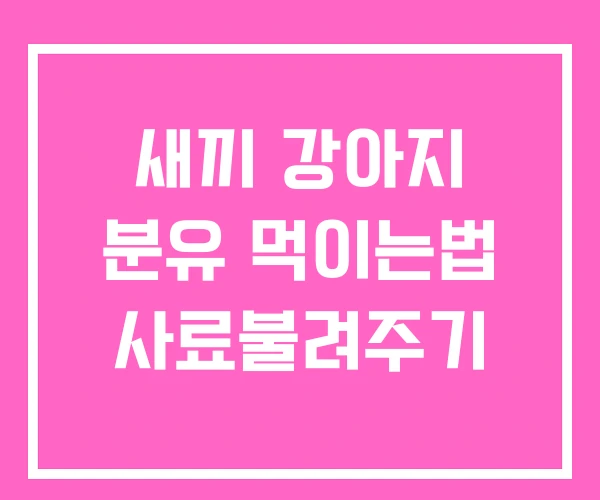 새끼 강아지 분유 먹이는법 사료불려주기 새끼 강아지 분유 먹이는법 사료불려주기