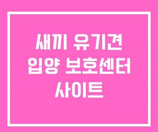 새끼 유기견 입양 보호센터 사이트