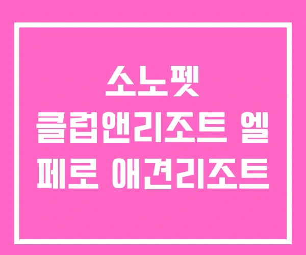 소노펫 클럽앤리조트 엘 페로 애견리조트