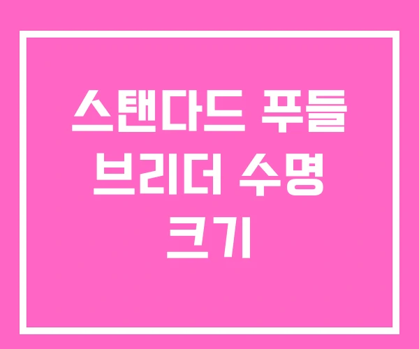 스탠다드 푸들 브리더 수명 크기