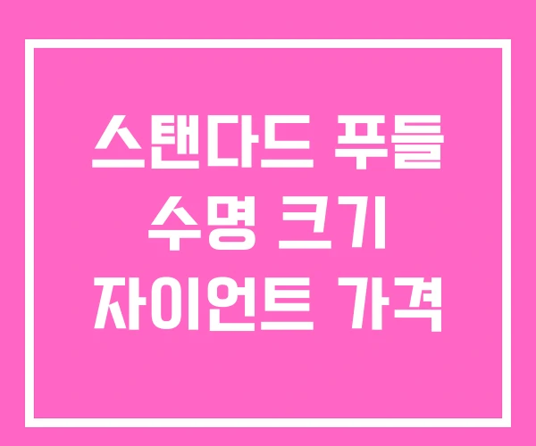 스탠다드 푸들 수명 크기 자이언트 가격
