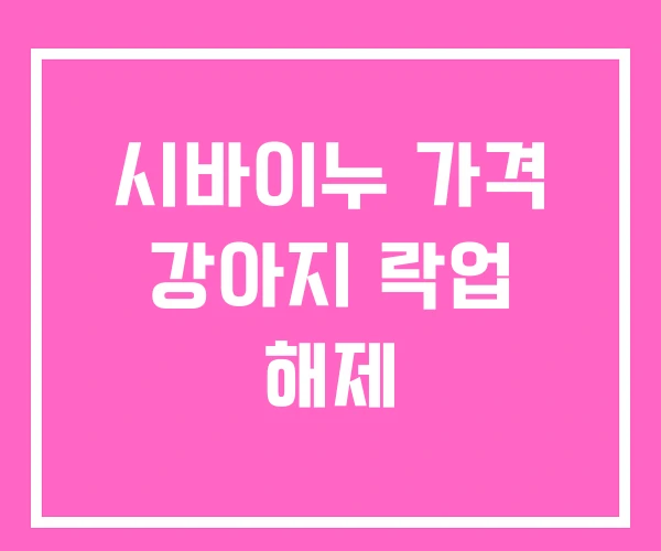 시바이누 가격 강아지 락업 해제