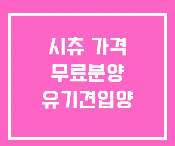 시츄 가격 무료분양 유기견입양 시츄 가격 무료분양 유기견입양