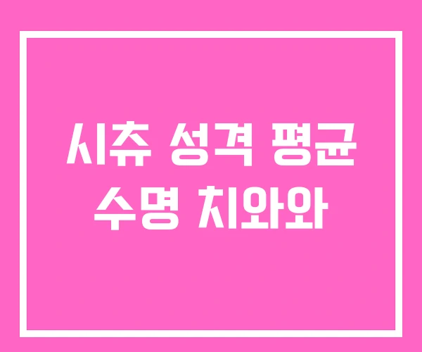 시츄 성격 평균 수명 치와와