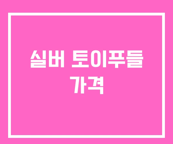 실버 토이푸들 가격 실버 토이푸들 가격