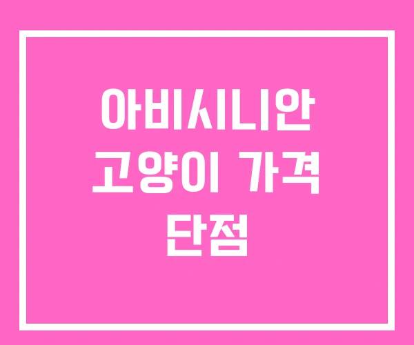 아비시니안 고양이 가격 단점