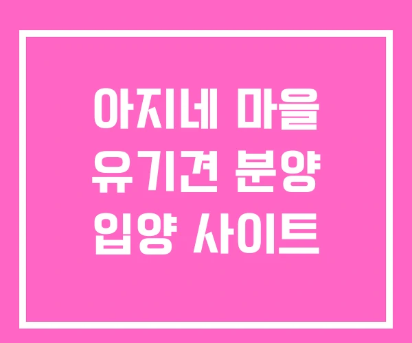 아지네 마을 유기견 분양 입양 사이트 아지네 마을 유기견 분양 입양 사이트