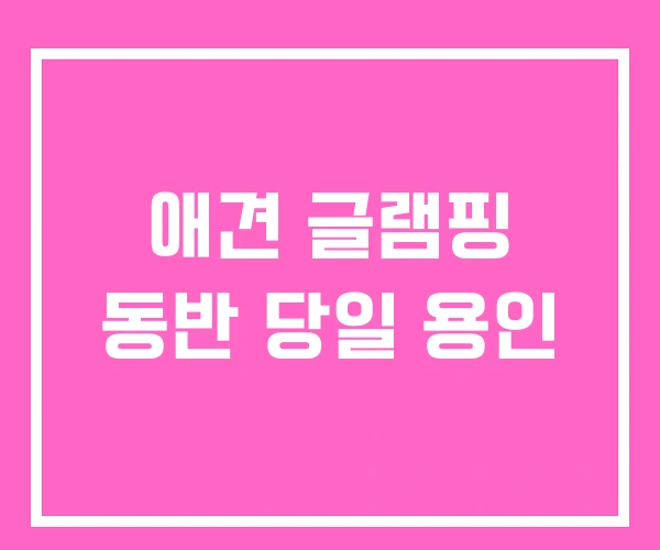 애견 글램핑 동반 당일 용인