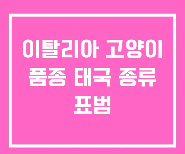 이탈리아 고양이 품종 태국 종류 표범