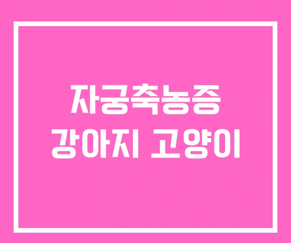 자궁축농증 강아지 고양이