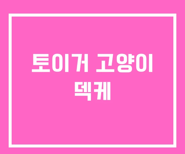 토이거 고양이 덱케 토이거 고양이 덱케