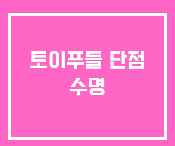 토이푸들 단점 수명 토이푸들 단점 수명