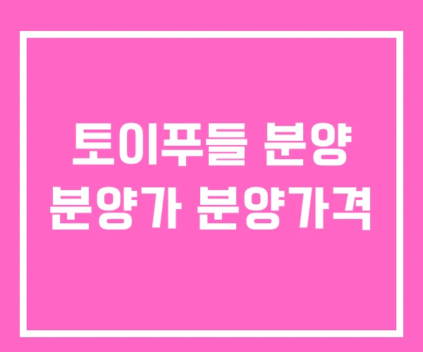 토이푸들 분양 분양가 분양가격