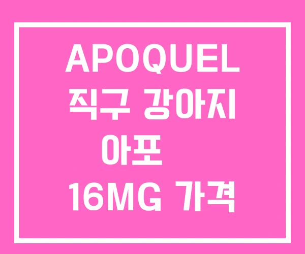 APOQUEL 직구 강아지 아포 퀠 16MG 가격