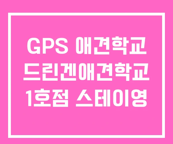 GPS 애견학교 드린겐애견학교 1호점 스테이영