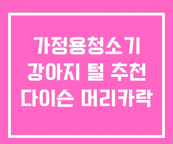 가정용청소기 강아지 털 추천 다이슨 머리카락