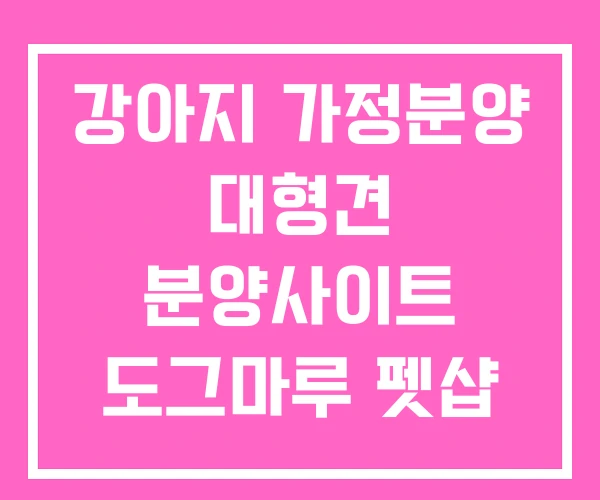 강아지 가정분양 대형견 분양사이트 도그마루 펫샵