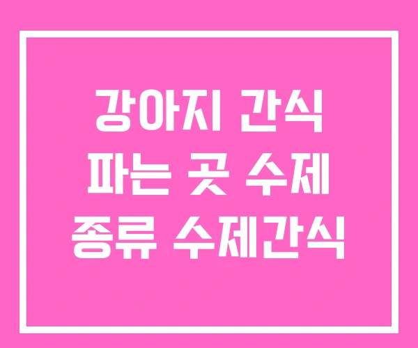 강아지 간식 파는 곳 수제 종류 수제간식