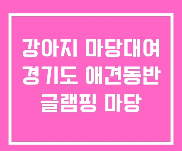 강아지 마당대여 경기도 애견동반 글램핑 마당