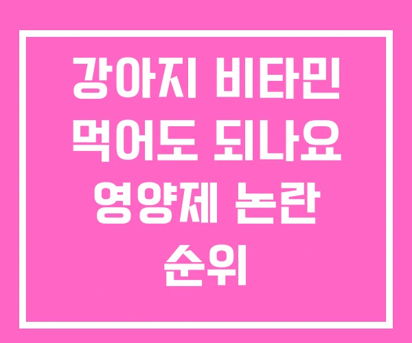 강아지 비타민 먹어도 되나요 영양제 논란 순위