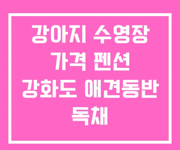 강아지 수영장 가격 펜션 강화도 애견동반 독채