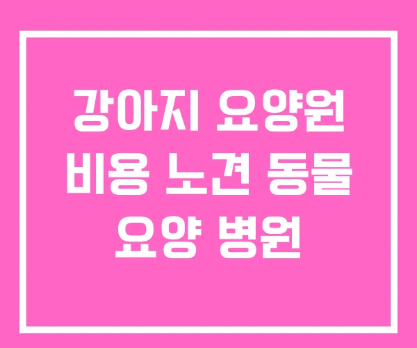 강아지 요양원 비용 노견 동물 요양 병원 강아지 요양원 비용 노견 동물 요양 병원