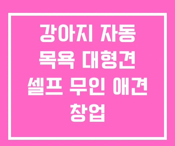 강아지 자동 목욕 대형견 셀프 무인 애견 창업