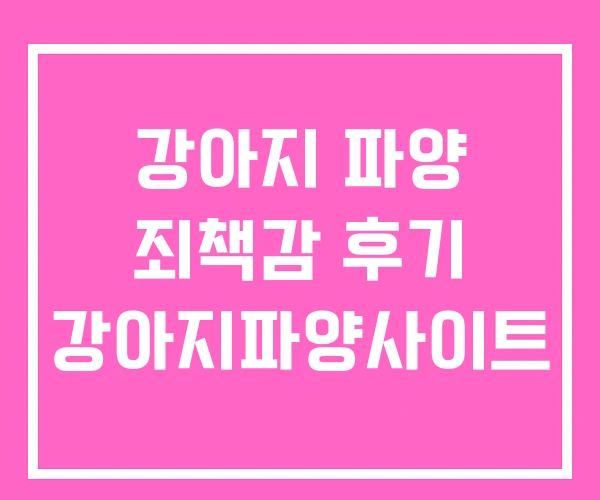 강아지 파양 죄책감 후기 강아지파양사이트 강아지 파양 죄책감 후기 강아지파양사이트