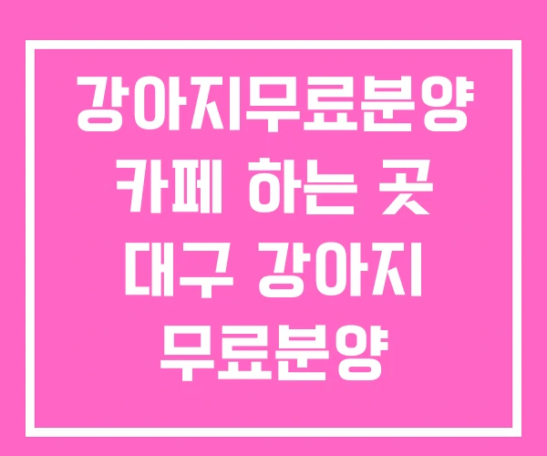 강아지무료분양 카페 하는 곳 대구 강아지 무료분양