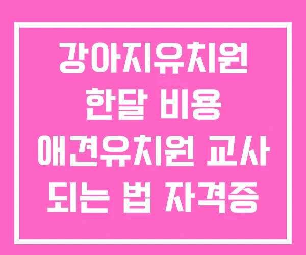 강아지유치원 한달 비용 애견유치원 교사 되는 법 자격증 강아지유치원 한달 비용 애견유치원 교사 되는 법 자격증