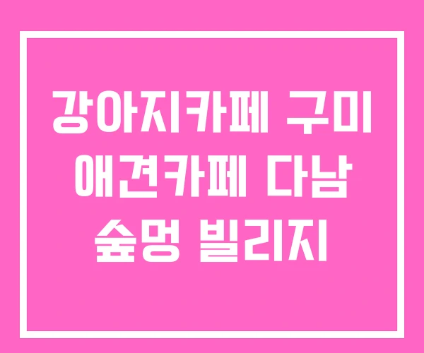 강아지카페 구미 애견카페 다남 숲멍 빌리지