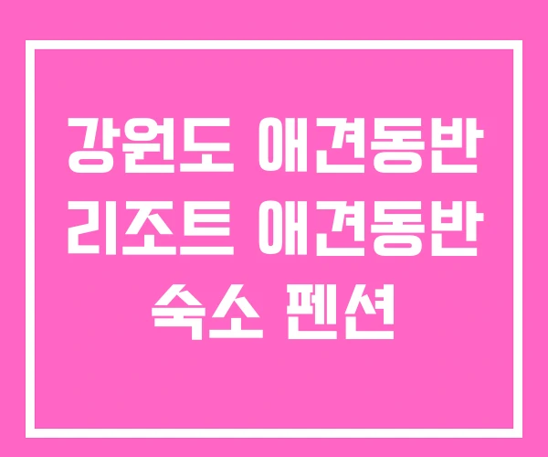 강원도 애견동반 리조트 애견동반 숙소 펜션 강원도 애견동반 리조트 애견동반 숙소 펜션