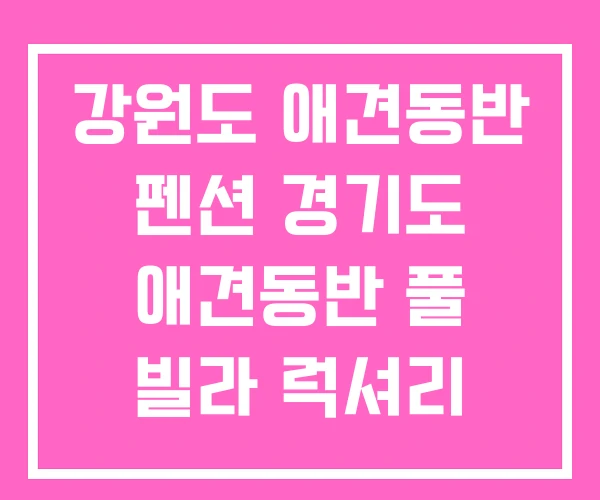 강원도 애견동반 펜션 경기도 애견동반 풀 빌라 럭셔리