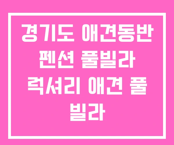 경기도 애견동반 펜션 풀빌라 럭셔리 애견 풀 빌라