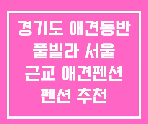 경기도 애견동반 풀빌라 서울 근교 애견펜션 펜션 추천