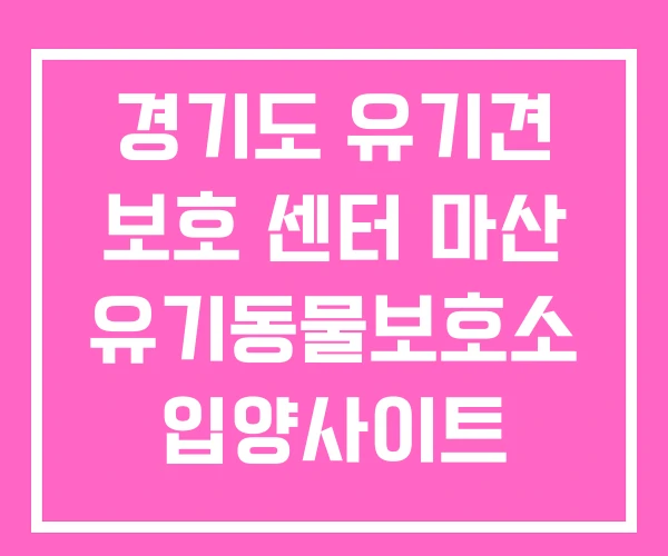 경기도 유기견 보호 센터 마산 유기동물보호소 입양사이트 경기도 유기견 보호 센터 마산 유기동물보호소 입양사이트