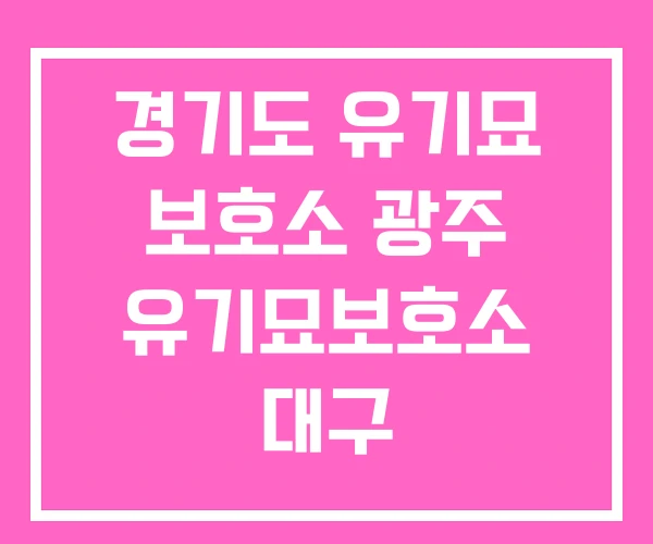 경기도 유기묘 보호소 광주 유기묘보호소 대구