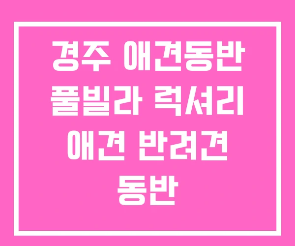 경주 애견동반 풀빌라 럭셔리 애견 반려견 동반