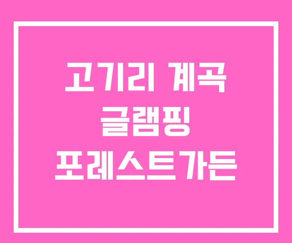 고기리 계곡 글램핑 포레스트가든 고기리 계곡 글램핑 포레스트가든